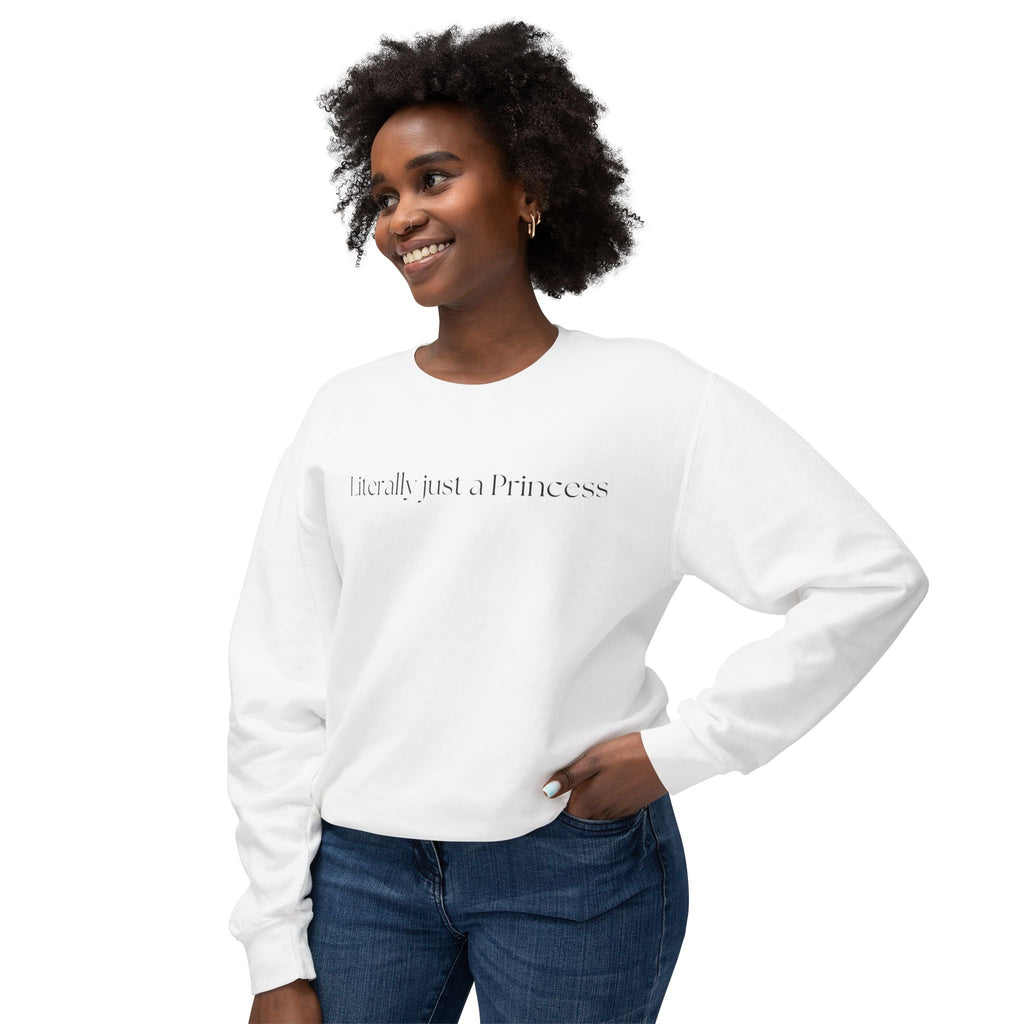 Princess Mafia Social Club “Literally Just a Princess” Crewneck Sweater – White