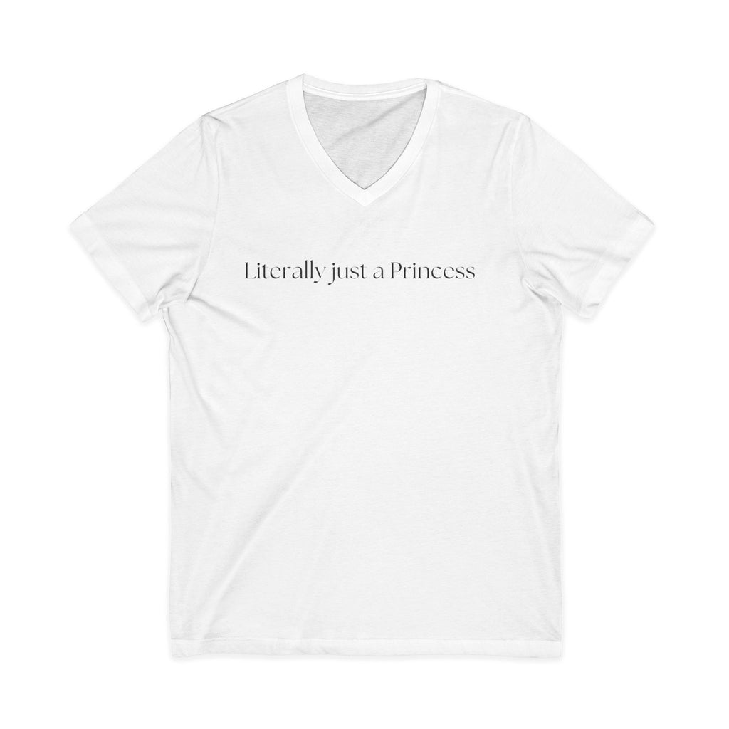 Princess Mafia Social Club “Literally Just a Princess” V Neck Tee – White