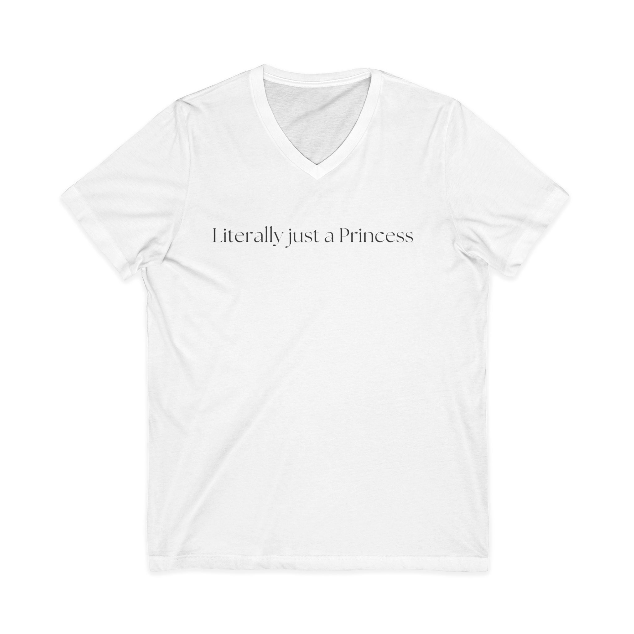 Princess Mafia Social Club “Literally Just a Princess” V Neck Tee – White