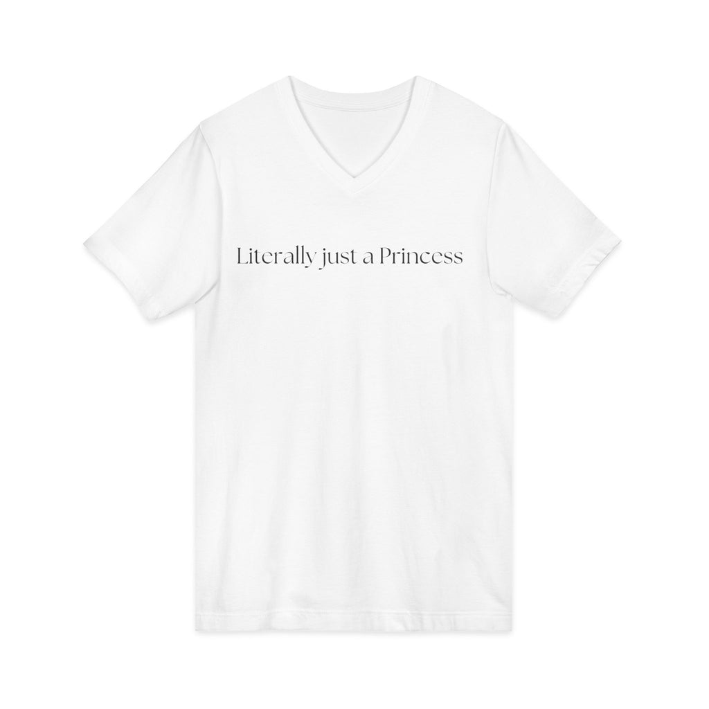 Princess Mafia Social Club “Literally Just a Princess” V Neck Tee – White